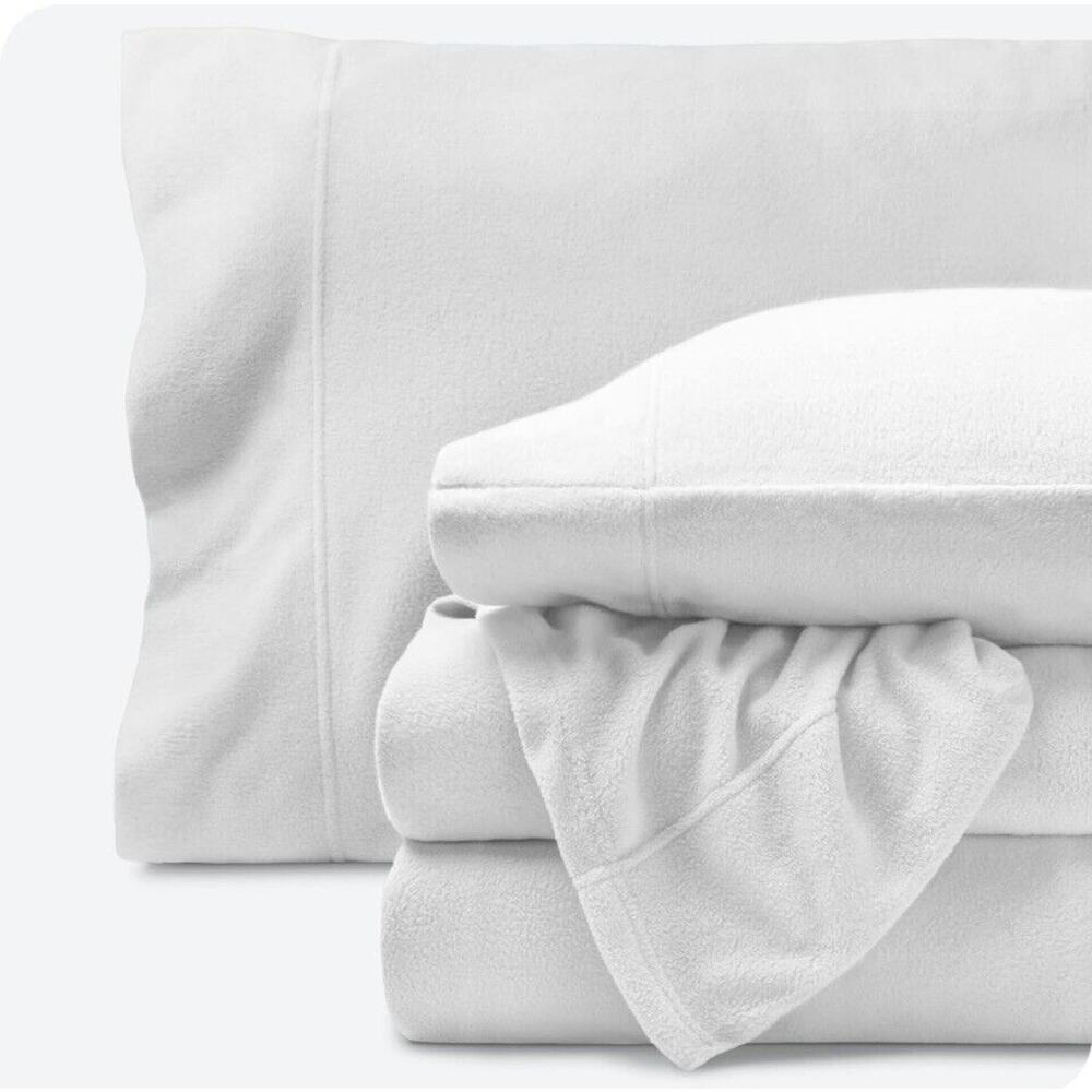 Bare Home Premium Polar Fleece Sheet Set - Queen Size - Fitted, Flat & 2 Cases